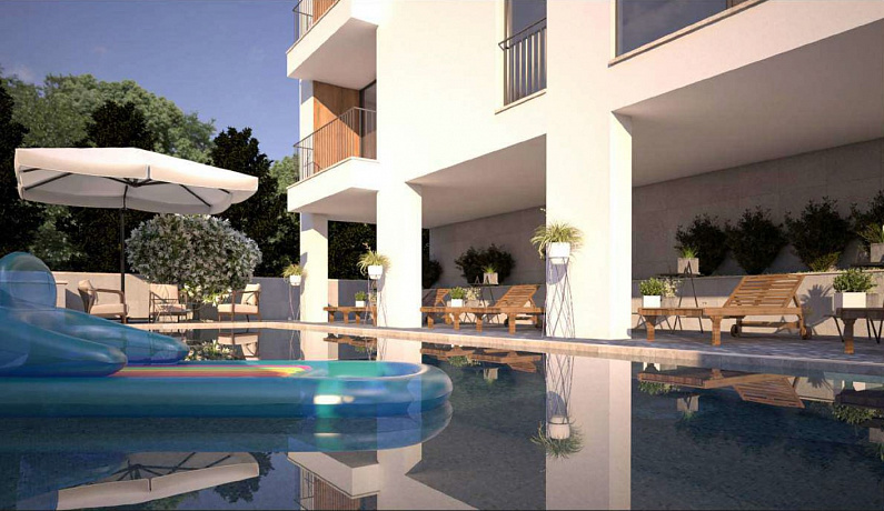 A new complex with a swimming pool near Tivat and Kotor
